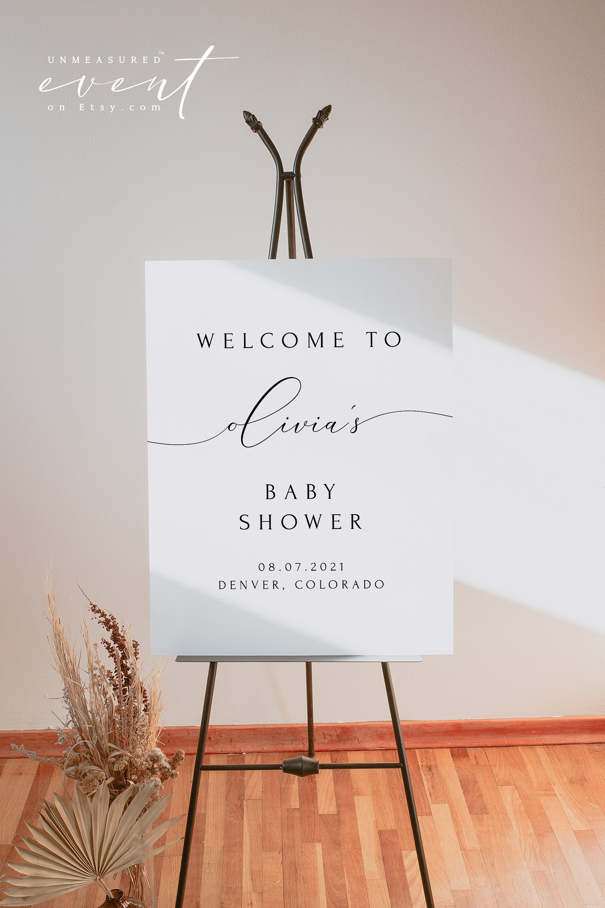 Baby Shower Welcome Sign Template, Printable Baby Shower Welcome Sign, Modern Minimalist Baby Shower Poster, Gender Neutral Simple DIY ASHER