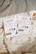 Bridesmaid Info Card Template, Bridal Party Info Card, Bridesmaid Information Card, Modern Minimal Bridesmaid Infographic Calligraphy JOLIE