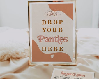 Bachelorette Panty Drop Game Printable, Drop Your Panties Bachelorette Game Instant Retro 70's Themed Groovy Bachelorette Pink Orange TRIXIE