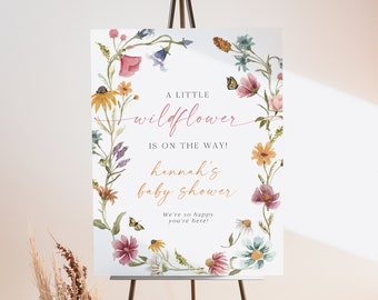 Wildflower Baby Shower Welcome Sign Template, Boho Baby Shower Welcome, Baby Brunch Shower, Floral Girl Baby Shower Banner CAMILLA