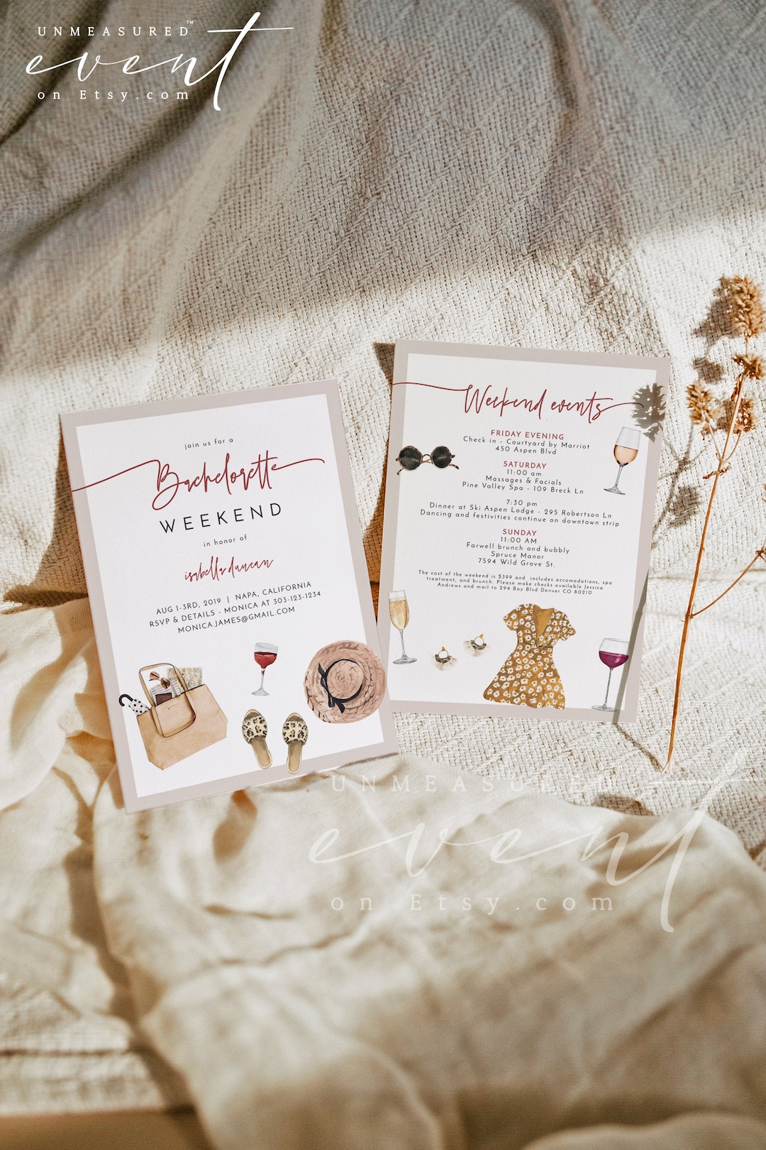 DEMI Winery Bachelorette Party Invitation, Wine Bachelorette, Napa