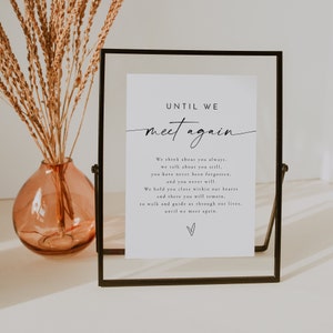BLAIR In Loving Memory Sign Template, Minimalist Wedding Memorial Sign, Until We Meet Again Forever in Our Hearts, Modern Memory Table Sign zdjęcie 2