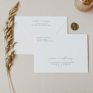 LINDEN Simple Wedding Envelope Address Template, Minimal Printable Wedding Envelope Template, Editable Wedding Envelopes, Guest Addressing