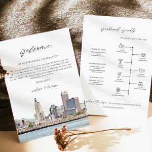 Plantilla de carta de bienvenida para bodas en PROVIDENCE, cronograma imprimible para bodas en Rhode Island, orden de eventos para la programación de bodas en destino