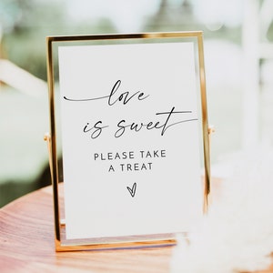 BLAIR Love is Sweet Sign Printable, Modern Desert Table Sign Sign, Bohemian Wedding Favor Sign Instant DIY, Boho Wedding Editable Signage