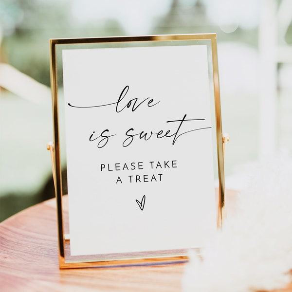 BLAIR Love is Sweet Sign Printable, Modern Desert Table Sign Sign, Bohemian Wedding Favor Sign Instant DIY, Boho Wedding Editable Signage