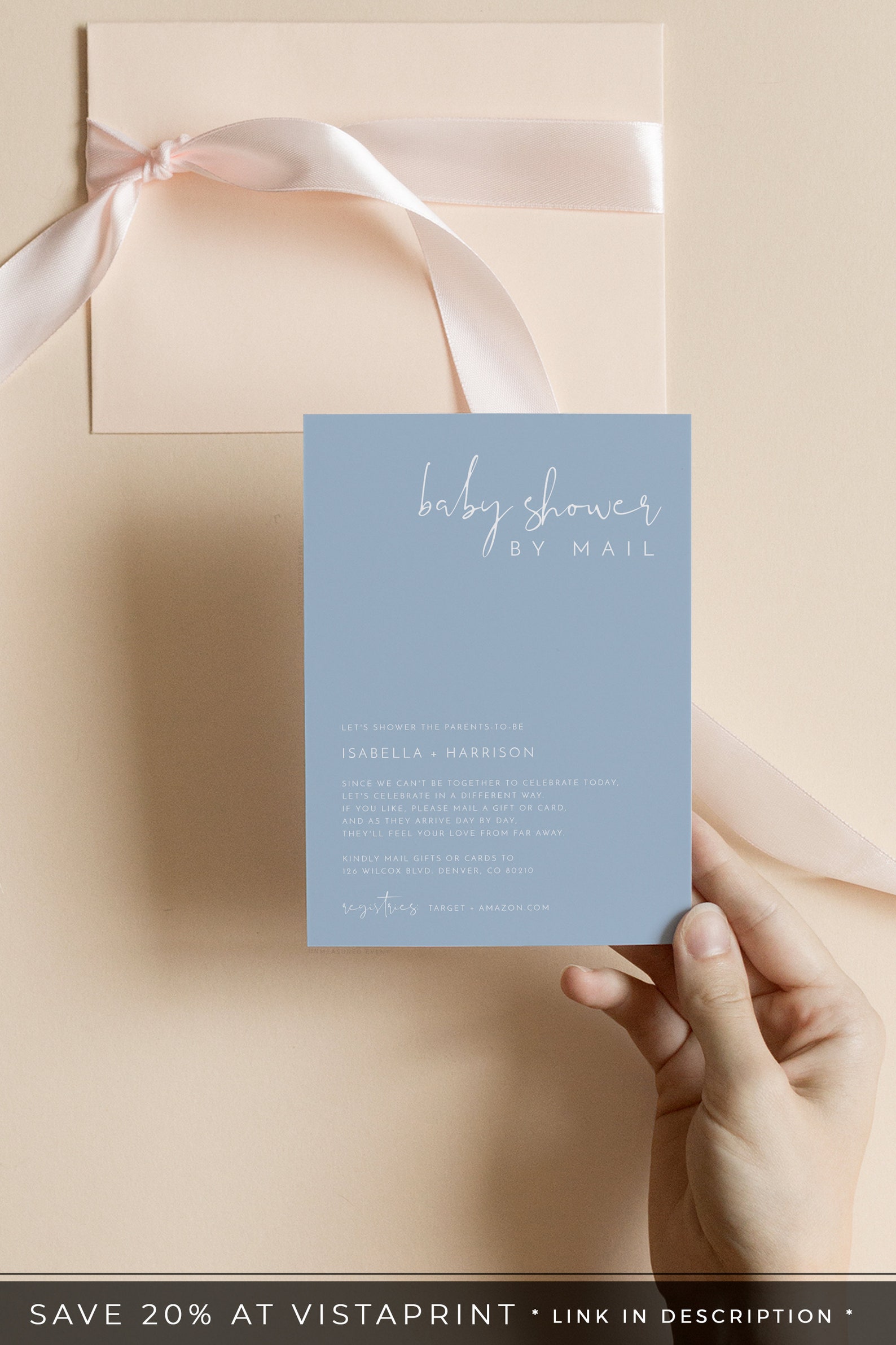 ADELLA Baby Shower by Mail Invitation Template Modern Baby Etsy