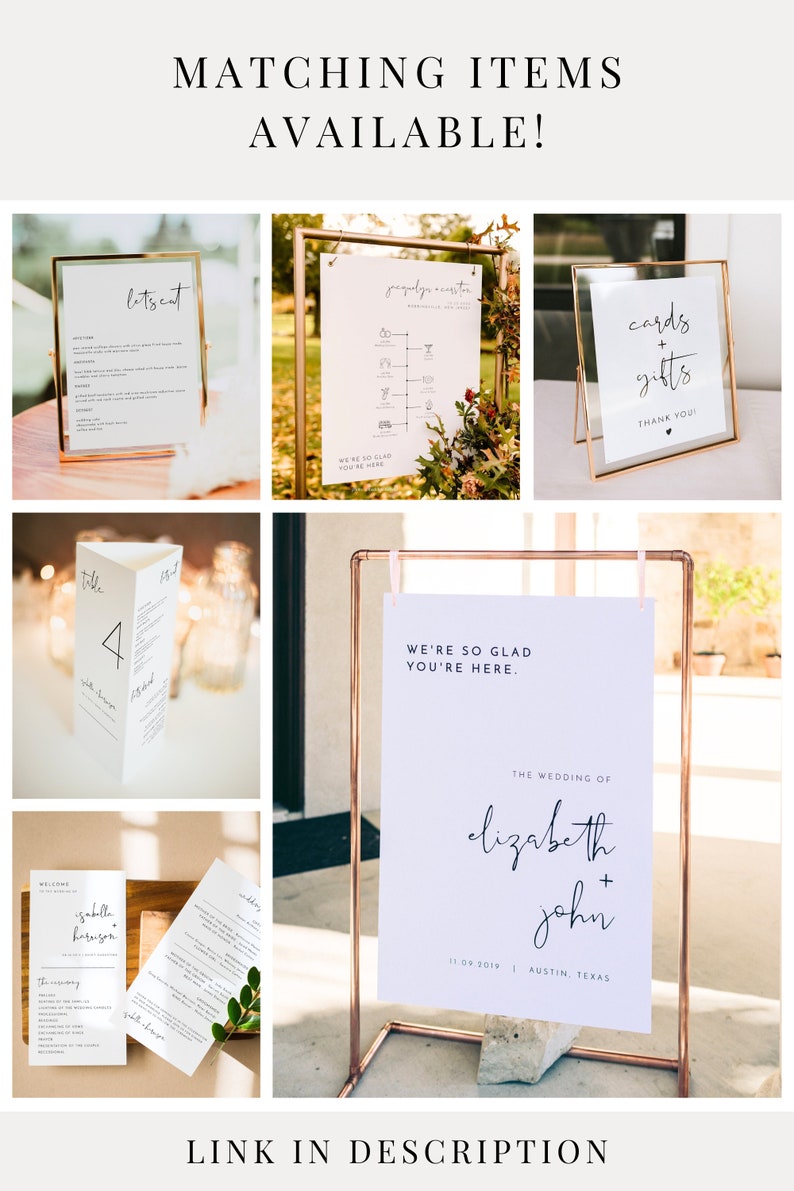 BLAIR Minimalist Custom Sign Template, Modern Wedding Sign Printable, Customizable Wedding Signage, Bohemian Wedding Signs zdjęcie 10