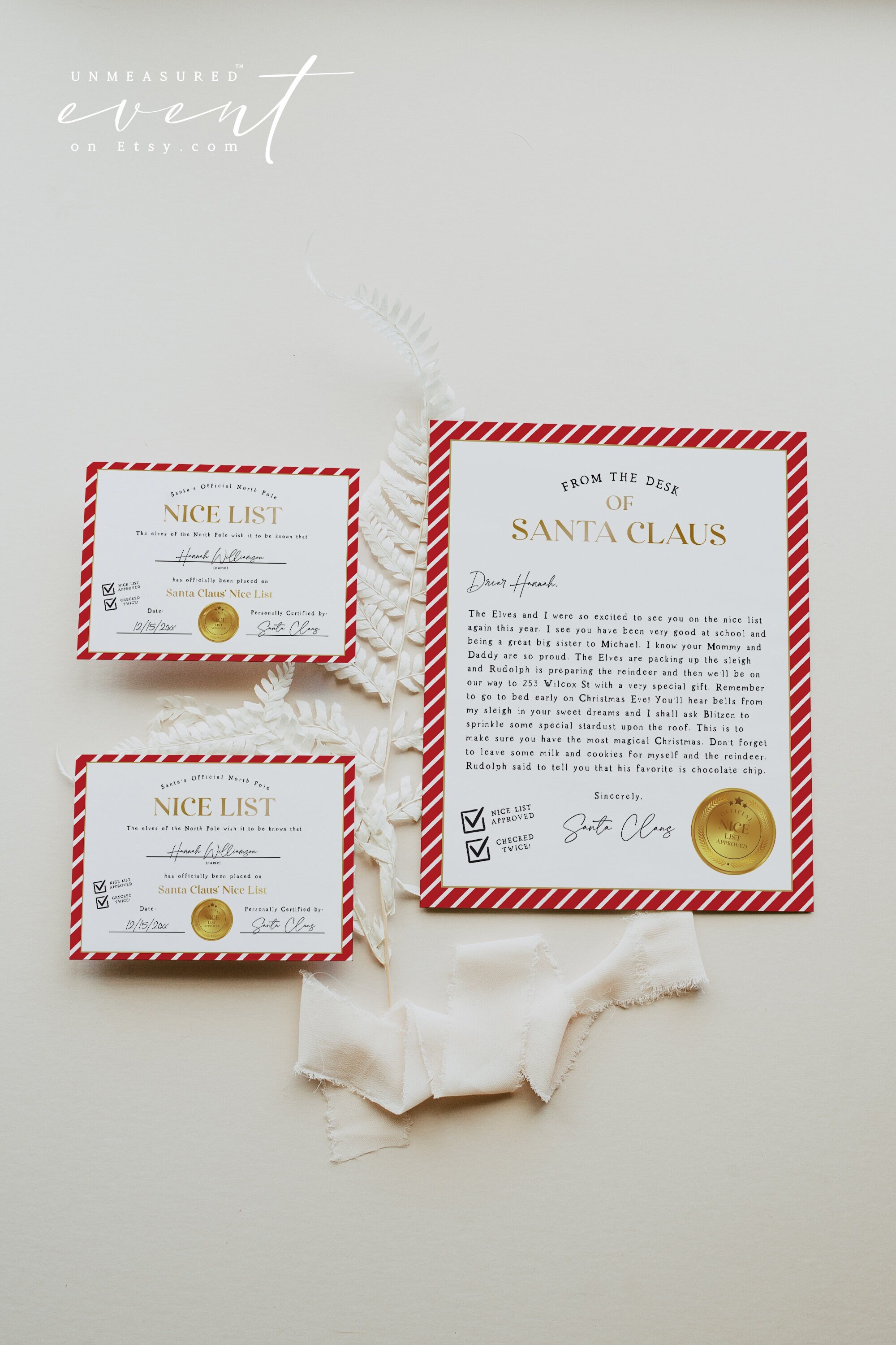 MERI Official Letter From Santa Claus and Nice List - Etsy