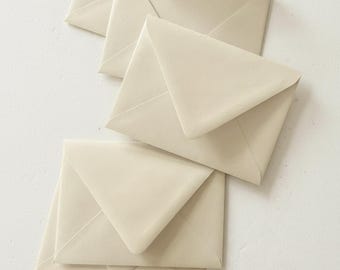 Blank Warm Beige Soft Cream Euro Flap Wedding Invitation or RSVP Envelopes | Oatmeal Sand Champagne Neutral
