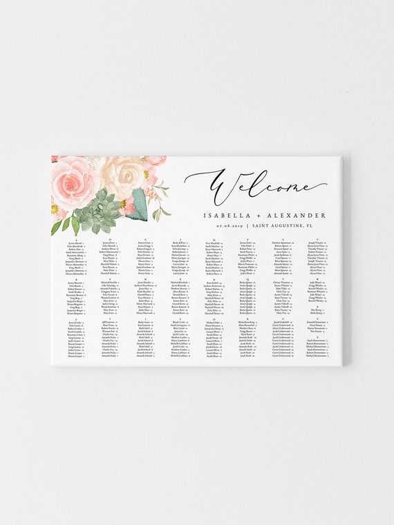 Wedding Seating Chart Alphabetical Order