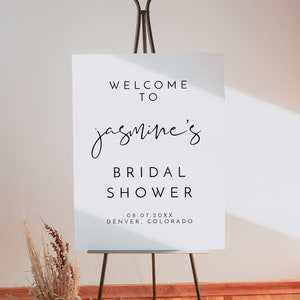 ADELLA Minimalist Bridal Shower Welcome Sign Template, Modern Bridal Shower Welcome Sign Printable, Simple Welcome Poster Instant Download