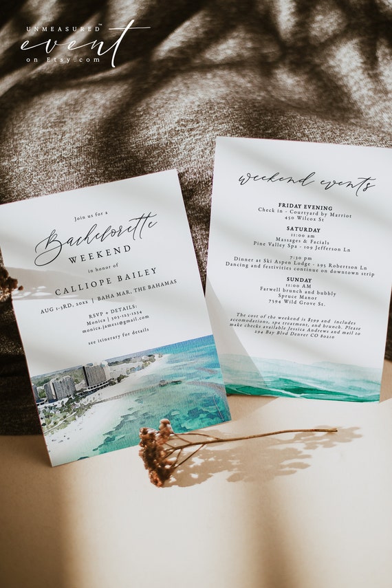 Templates Weddings BAHA MAR Bachelorette Invitation Template Bahamas