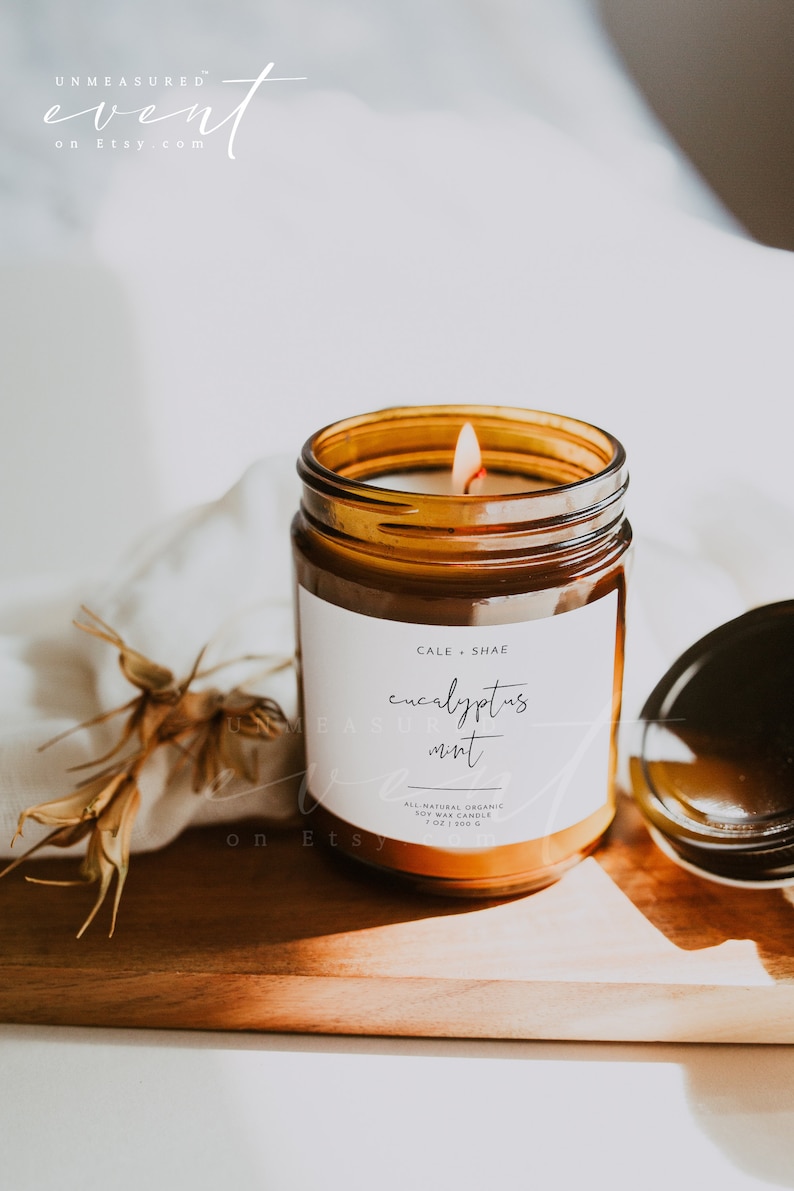 adella diy printable candle label template modern candle etsy