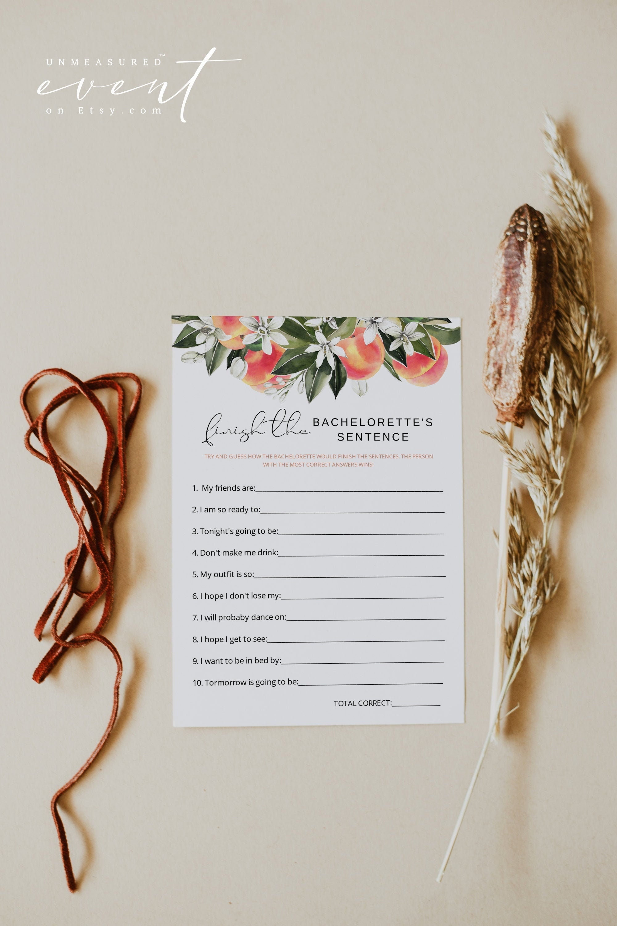 SAVANNAH Finish The Sentence Game Printable Peach Etsy