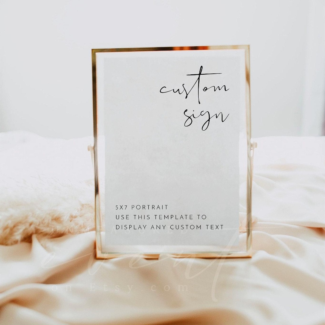 Minimalist 5x7 Wedding Signs Template, Modern Wedding Sign, Wedding ...