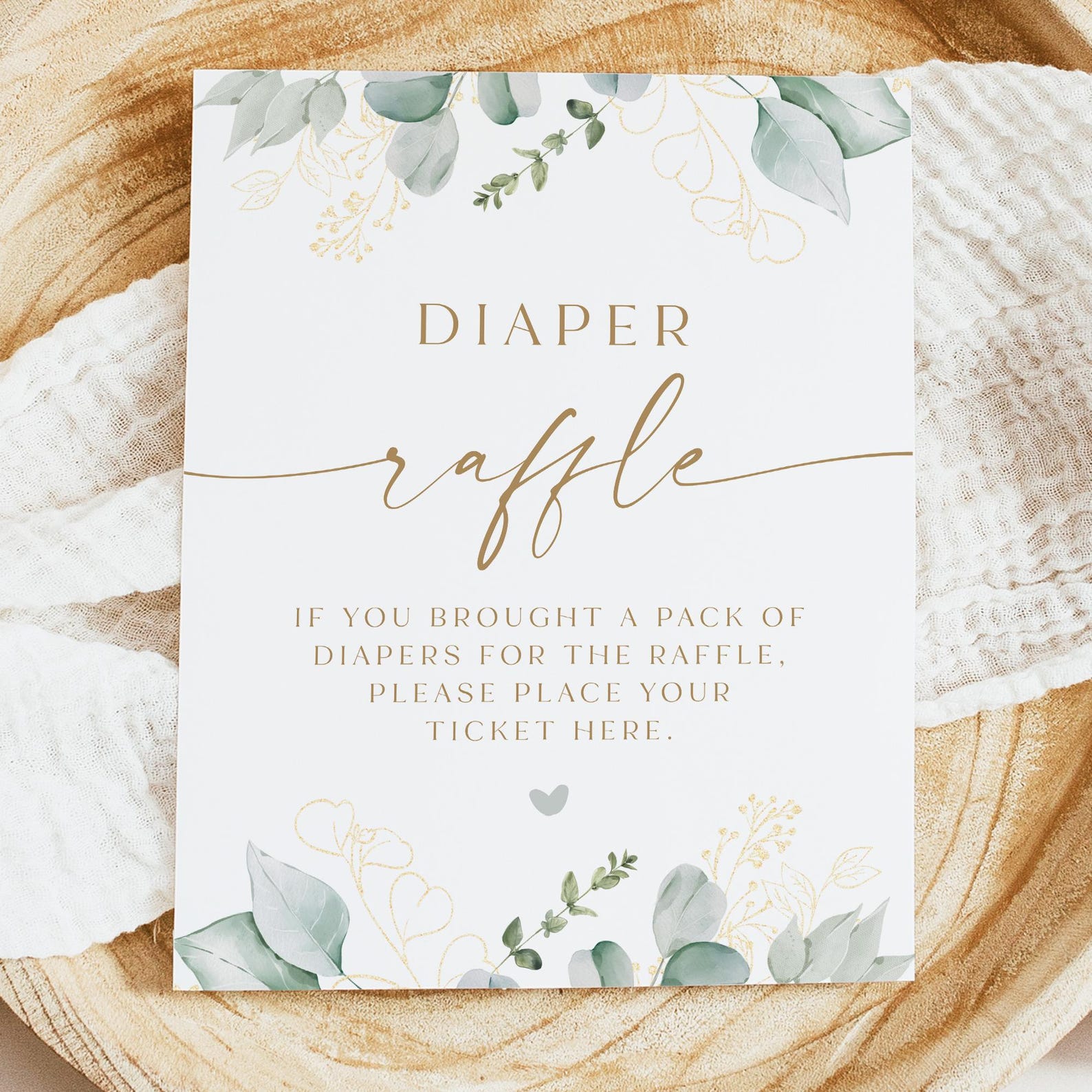 PRINTED + SHIPPED Diaper Raffle Sign, Baby Shower Diaper Raffle Sign ...