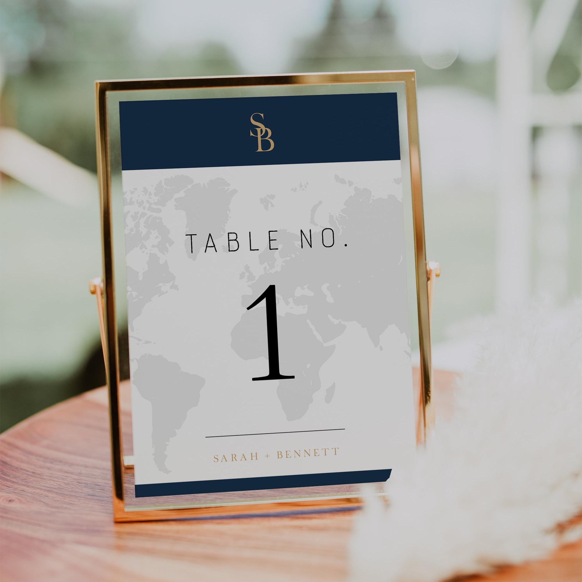Wedding Table Number Template, Travel Table Numbers, Destination ...