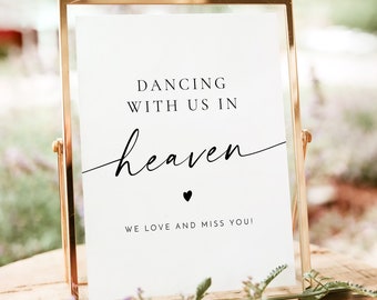 BLAIR PRINTED + SHIPPED In Loving Memory Sign, 8x10" Dancing With Us In Heaven Sign, In Memorial Sign, Wedding Memorial Sign, Memorial Table