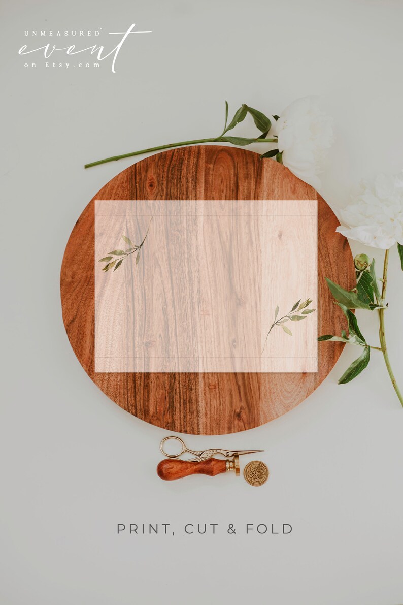 ISABELLA Greenery Vellum Wrap Template Printable Vellum Wrap Etsy