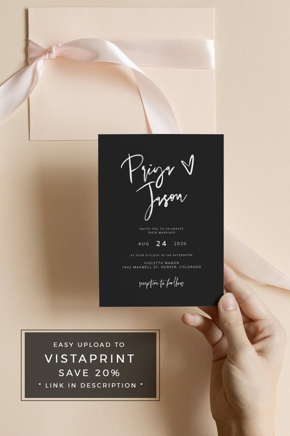 Priya Modern Wedding Invitation Template Contemporary Etsy