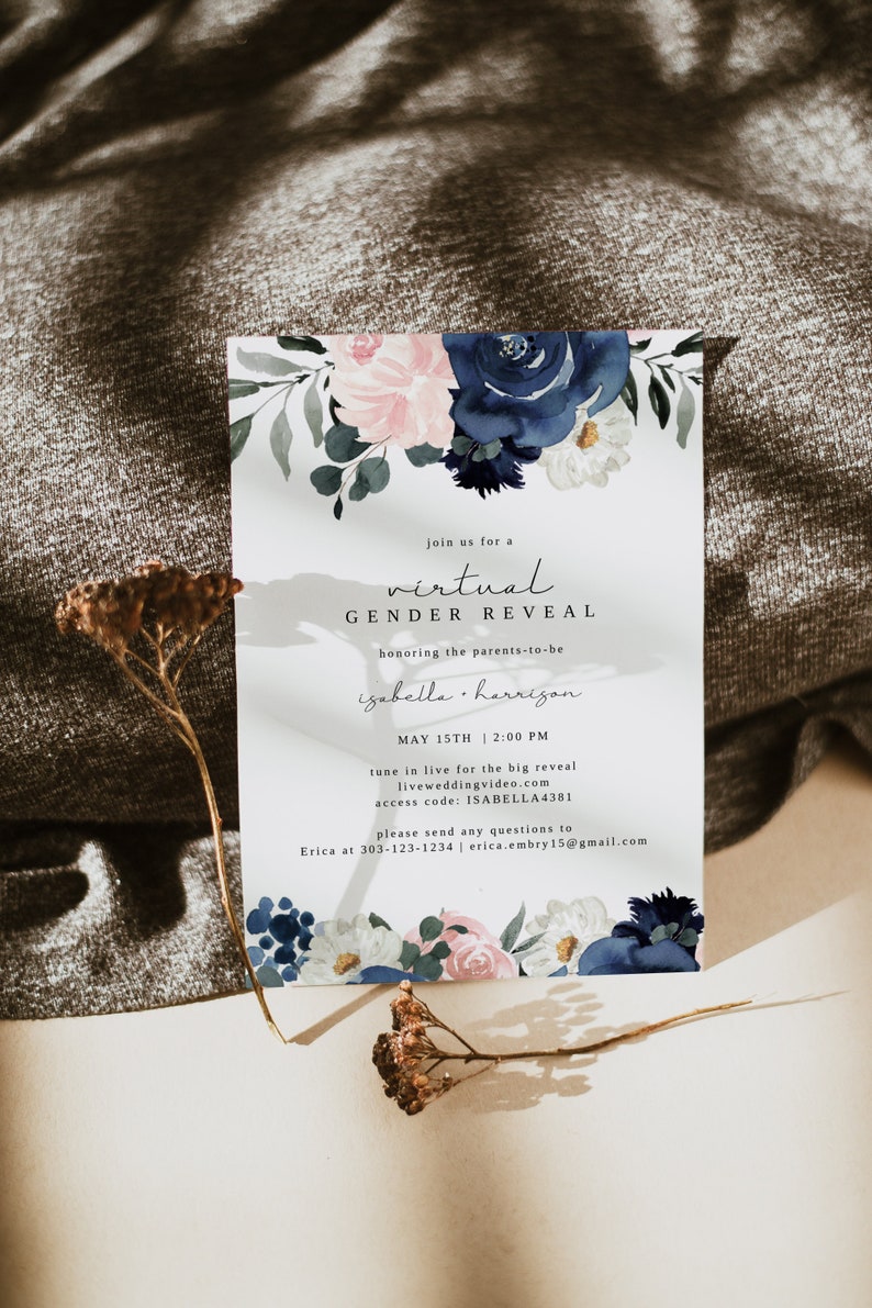 CADENCE Virtual Gender Reveal Template Online Gender Reveal | Etsy