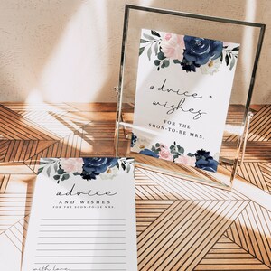 Tipps für die Jungvermählten Vorlage, Brautduschenspiele, Brunch und Sekt Brautparty, Brautpaar Tipps, Florale KATENZ in Navy und Blush
