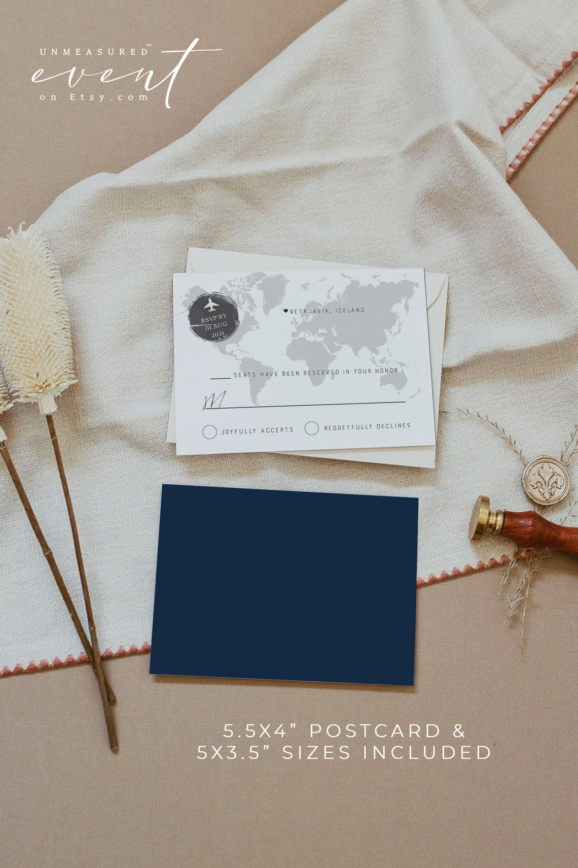 ATLAS Map RSVP Card Template Destination RSVP Card - Etsy