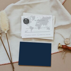 ATLAS Map RSVP Card Template, Destination RSVP Card, Adventure Response ...
