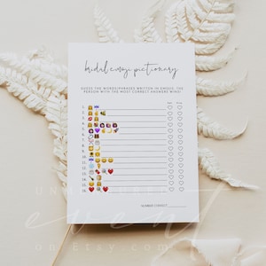 ADELLA Minimalist Bridal Shower Game Template, Emoji Bridal Shower Game, Instant Download Editable, Modern DIY Games Simple Clean