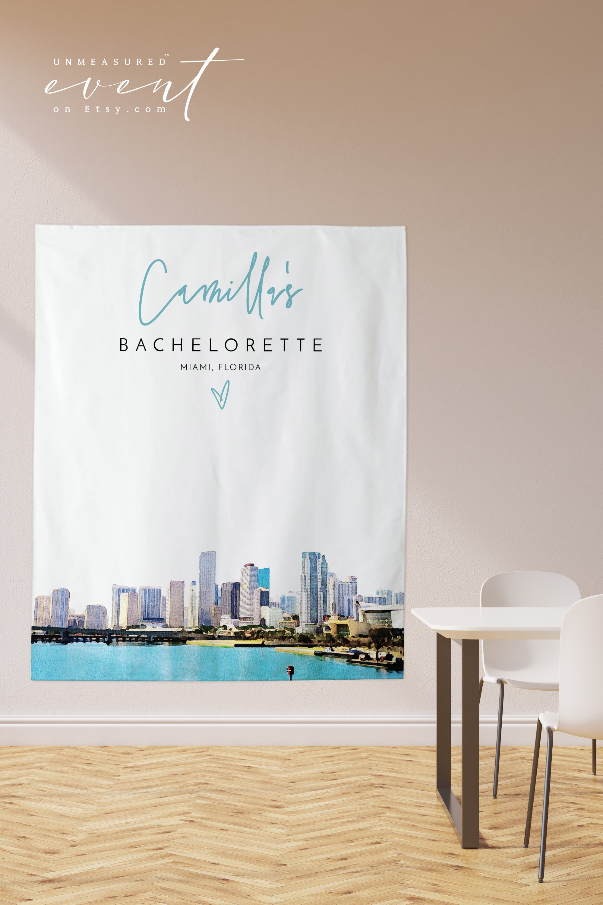 FIONA Charleston Bachelorette Welcome Banner Beach Bachelorette Photo Backdrop Editable Colors Girls Weekend Tapestry