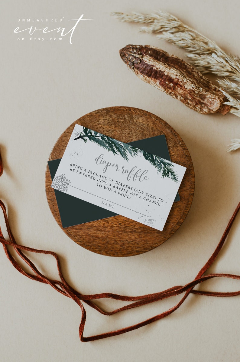 Rustic Number For Raffle RORY Rustic Pine Diaper Raffle Baby Shower Game Template Winter ...