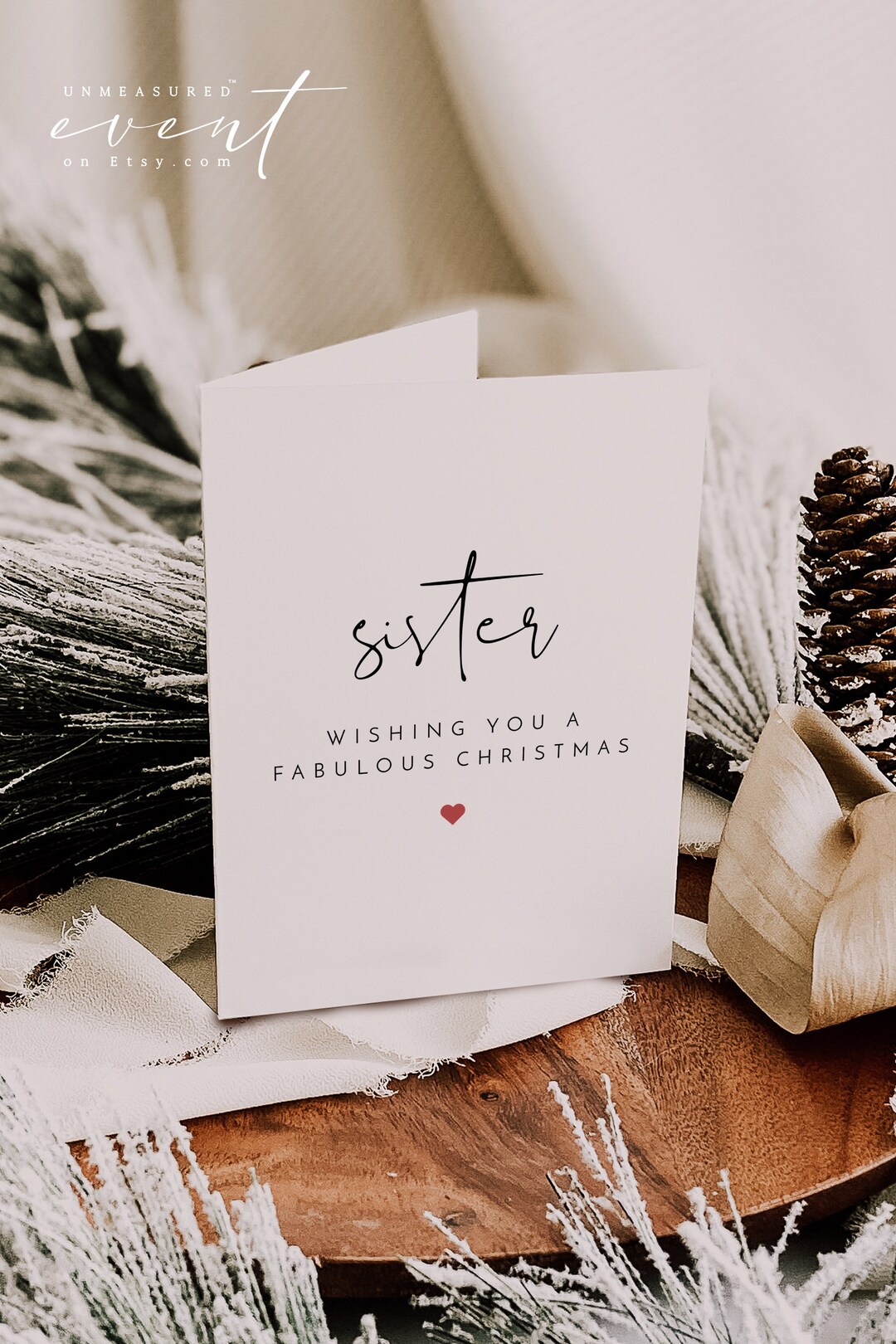 ADELLA Printable Sister Christmas Card Template DIY Christmas Cards Fun ...