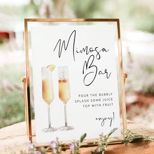 ADELLA PRINTED + SHIPPED Mimosa Bar Sign, 8x10" Bridal Shower Mimosa Bar Sign, Champagne Bar Sign, Engagement Party Signage, Wedding Signs