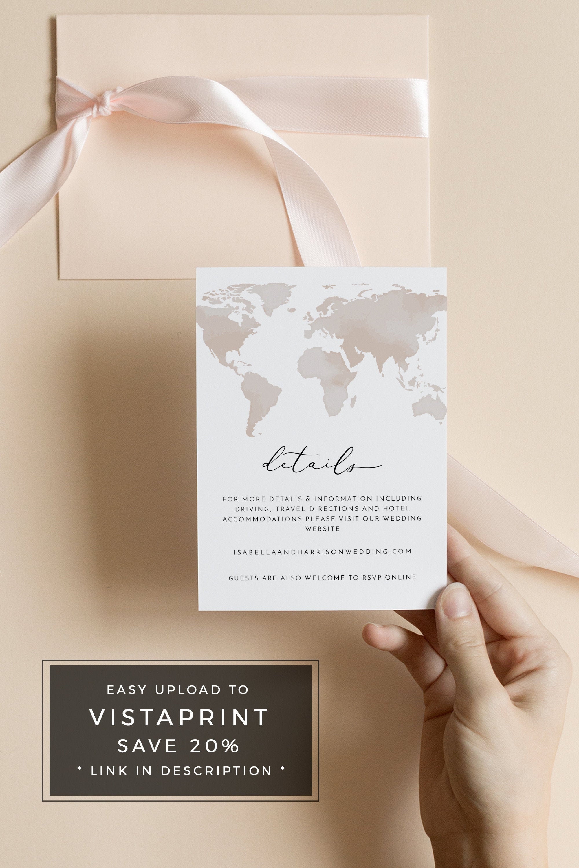 Carmen Destination Wedding Details Card Template Travel Etsy