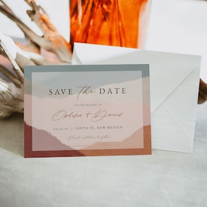 OPHELIA Southwestern Save the Date Template, Desert Wedding Save the Date, Bohemian Save the Date Rust Save the Date Instant Download Stucco