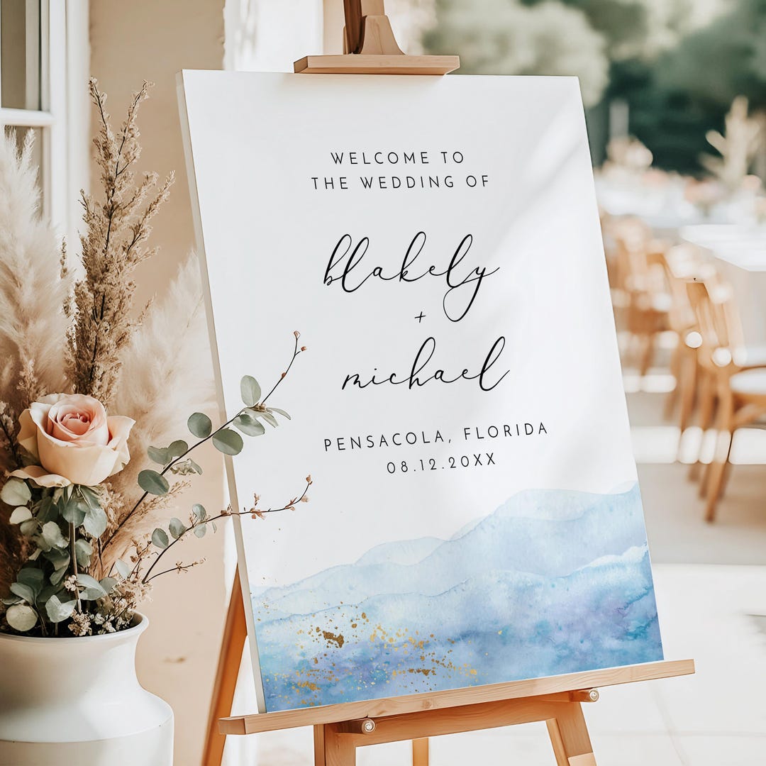 PRINTED + SHIPPED Welcome Wedding Sign, Destination Wedding Welcome ...