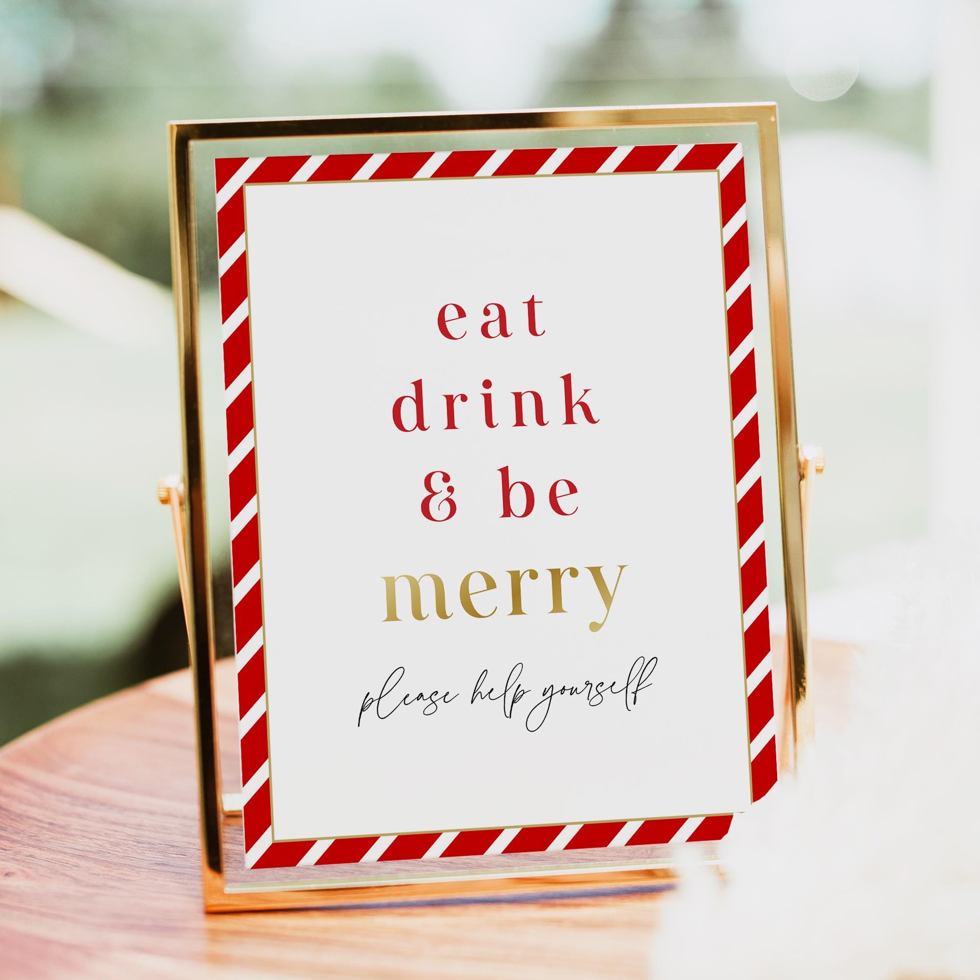 Meri Meri Sign MERI PRINTED + SHIPPED Eat Drink and Be Merry Sign, Christmas Party ...