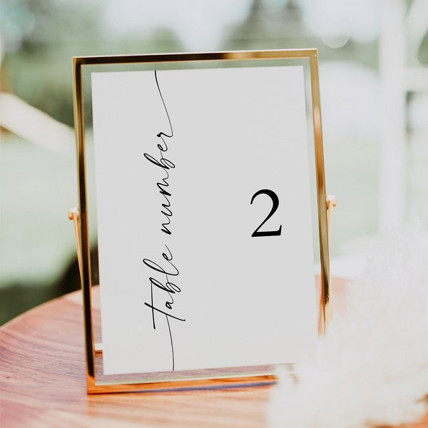 BLAIR Modern Minimalist Wedding Table Number Card Template Printable