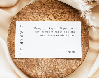 PRINTED + SHIPPED Boho Baby Shower Diaper Raffle Tickets, Neutral Green Baby Shower Game, Modern Baby Shower Diaper Raffle Cards, NINA