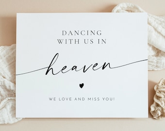 BLAIR PRINTED + SHIPPED In Loving Memory Sign, 8x10" Dancing With Us In Heaven Sign, In Memorial Sign, Wedding Memorial Sign, Memorial Table