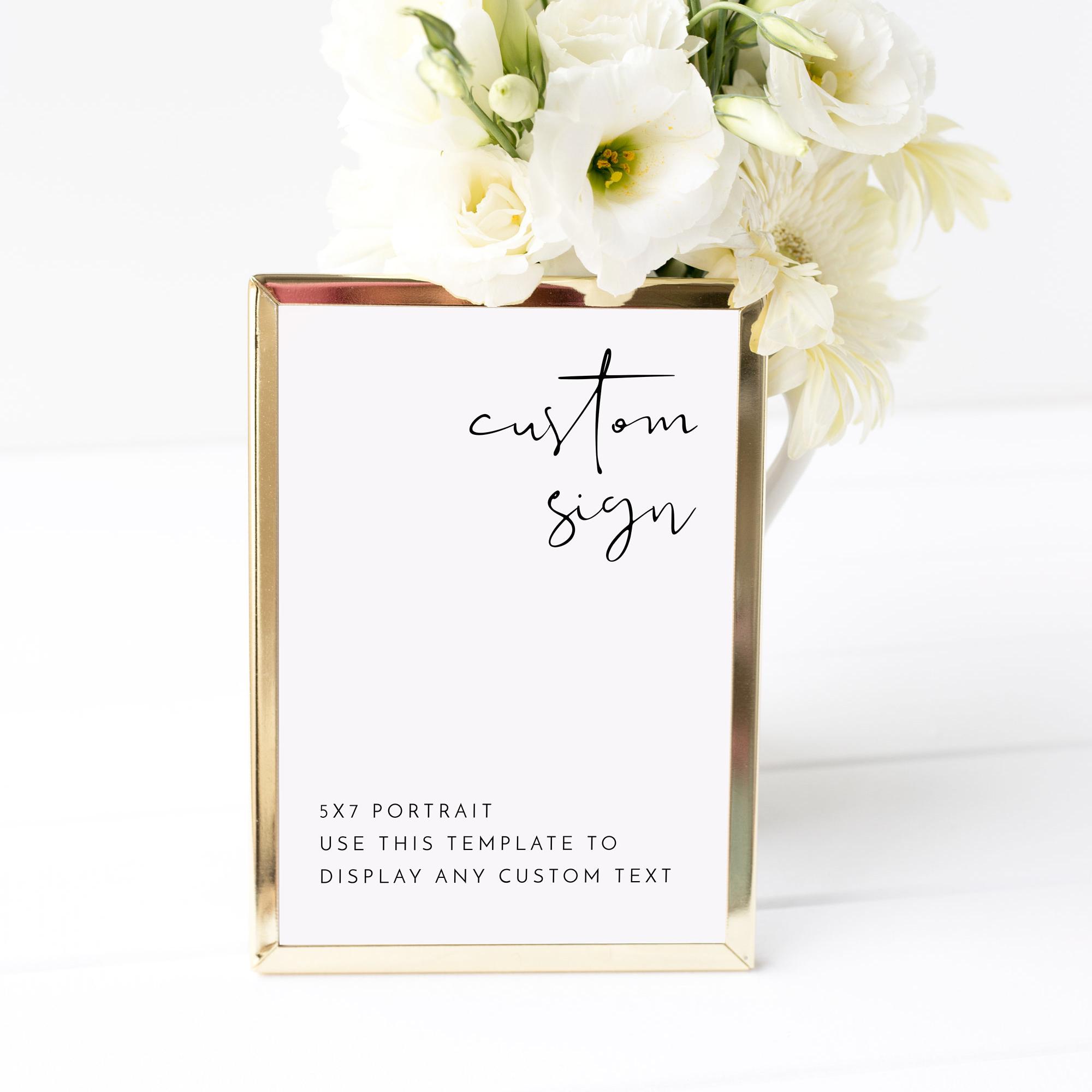 Minimalist 5x7 Wedding Signs Template, Modern Wedding Sign, Wedding ...