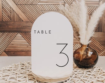 ADELLA Minimalist Table Number Template, Arched Table Numbers, Modern Table Numbers, Wedding Table Numbers, Bohemian Table Numbers Wedding