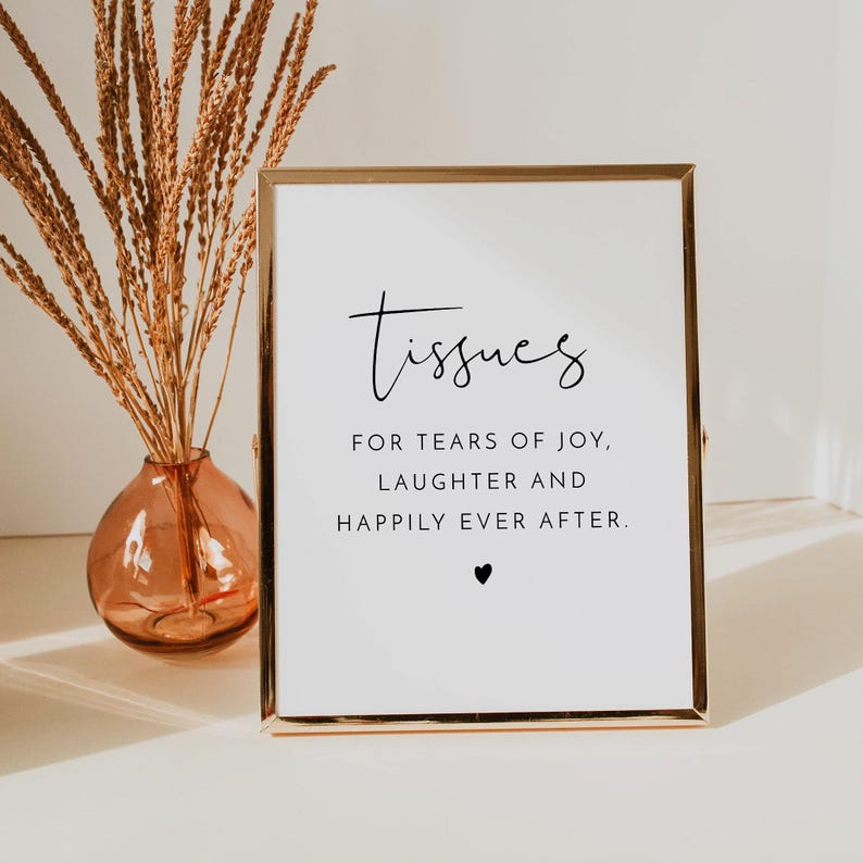 Minimalist Tissues Sign Printable, Modern Wedding Sign, Baby Shower ...