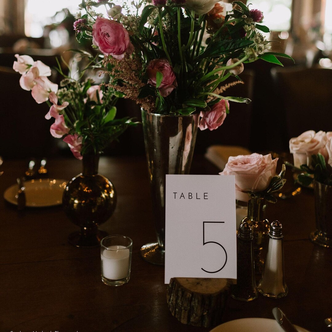 Minimalist Wedding Table Number Template, Modern Table Numbers ...