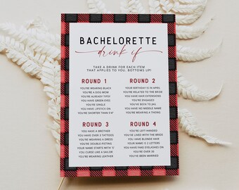 FROST Drink If Bachelorette Game Printable, Plaid Bachelorette Game, Flannel Bachelorette Bar Game, Mountain Bachelorette Game Rustic DIY