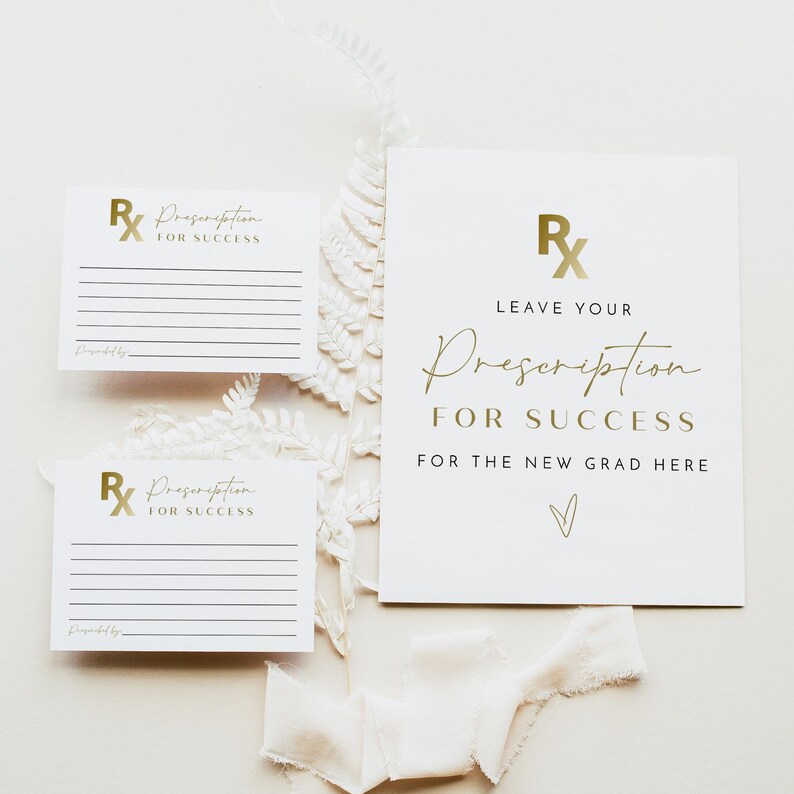 Rx Ribbons Yellow Gold Nurse Graduation Prescription Game Template BSN RN ...