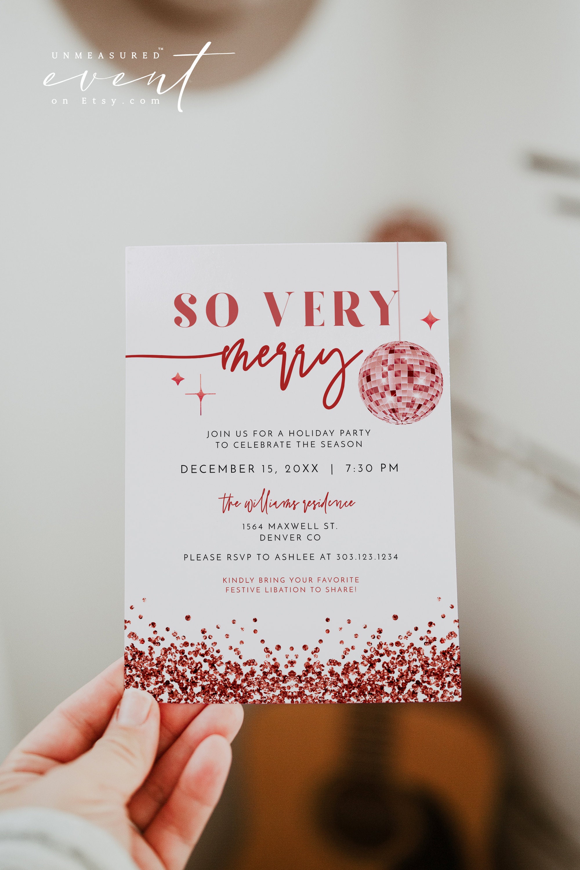 REGINA Printable Christmas Party Invitation Template so Very Etsy