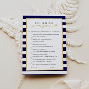 KRISTA Bachelorette Scavenger Hunt, Nautical Bachelorette Game, Nauti Bachelorette Bar Games Instant Boho Blush Bar Game, Boating Games DIY