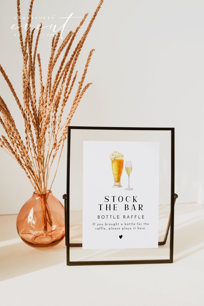CHARLIE Bottle Raffle Sign and Raffle Ticket Template, Stock the Bar ...